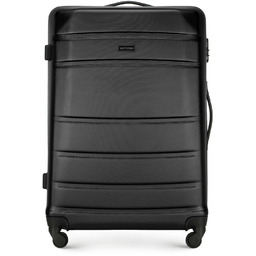 Duża walizka z ABS-u żłobiona czarna