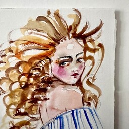 Pakamera Aniołek - oryginalna akwarela oprawiona w ramę