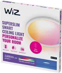 WiZ SuperSlim lampa sufitowa LED RGBW Ø42cm biała