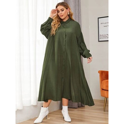 SHEIN PLUS SIZE SUKIENKA KOSZULOWA KHAKI 46 V3T