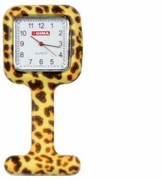GIMA Zegarek pielęgniarski-leopard fantasy Zegarek pielęgniarskii kwadratowy silikonowy