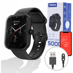 Hama Fit Watch 5000 Smartwatch Zegarek Sportowy Prostokątny
