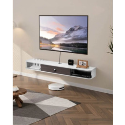 Stojak pod telewizor wiszący 55", biały, płyta wiórowa