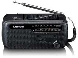 Lenco MCR-113BK Radio FM Ładowanie solarne, Ręczna korbą,