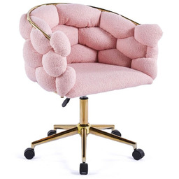 Krzesło fotelowe obrotowe BALLOON DC-ST9118 różowy baranek #5