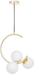 LAMPA WISZĄCA SUFITOWA NOWOCZESNA ZŁOTA BIAŁE KULE BONIO