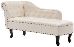 Elior Biały szezlong w stylu chesterfield P2-L06