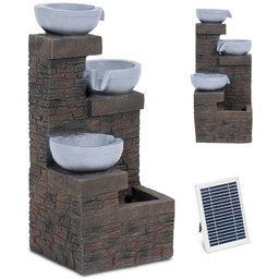 Fontanna ogrodowa solarna z oświetleniem LED 3 misy