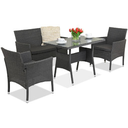 Meble ogrodowe z technorattanu Valetta Garden Point antracytowe