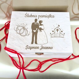 Pudełko Ślubna pamiątka z dnia ślubu prezent
