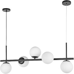 LAMPA WISZĄCA ŻYRANDOL NOWOCZESNA CZARNA BIAŁE KULE LEDO