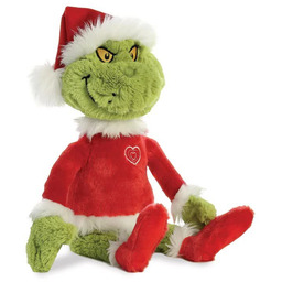 Maskotka pluszowa zielony Grinch w stroju Świętego Mikołaja
