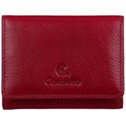 Mały czerwony portfel damski Canaletto ze skóry licowej