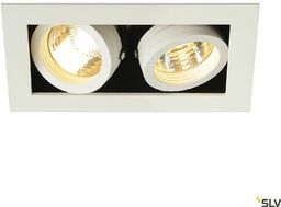 KADUX 2 lampa sufitowa wpuszczana, dwupunktowa, QPAR51, kwadratowa,