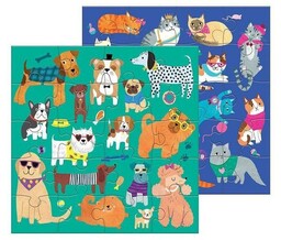 Magnetyczne puzzle dla dzieci Koty i psy 2x20