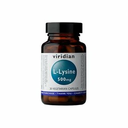 Suplement diety, L-Lizyna 500mg L-Lysine 30 kapsułek Viridian