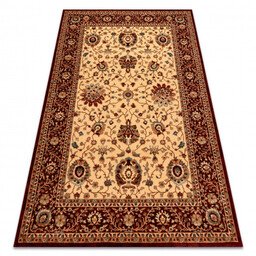 Dywan wełniany KASHQAI 4303 106 Kwiaty, ramka beż