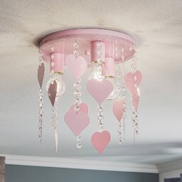 Eko-Light Lampa sufitowa Corazon kolor różowy z serduszkami