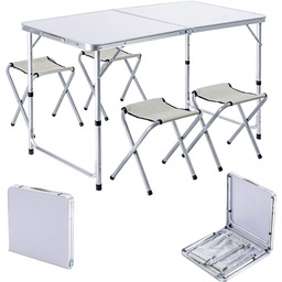 Meble kempingowe Tarragona zestaw na camping, biały