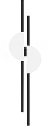 SKYLINE Lampa ścienna kinkiet czarna złota H79cm 23W