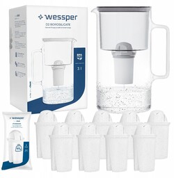 Dzbanek Szklany Wessper D2 Borosilicate 3l 10 Filtr