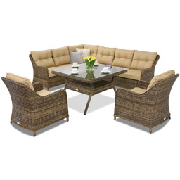 Meble ogrodowe technorattanowe Toledo Comida 7 Angular Garden