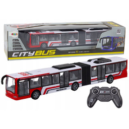 Autobus Miejski Zdalnie Sterowany Rc Czerwono-Biały Lean Toys
