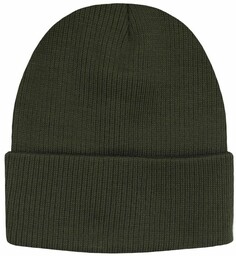 Jednokolorowa Czapka Zimowa Typu Beanie Zimowa - Oliwkowa