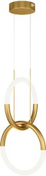 NODE Lampa wisząca złota łańcuch fi34cm 18W LED