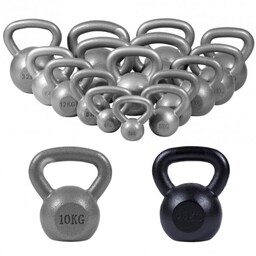 Kettlebells żeliwne Gorilla Sports srebrny (2-32 kg) Kettlebelll