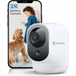 Kamera COCOCAM 2K Wewnętrzna Pan/Tilt Bezprzewodowa Bateria 5200mAh