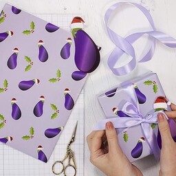 Ginger Ray Aubergine Emoji zabawny świąteczny papier