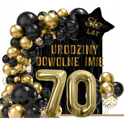 Balony na siedemdziesiąte urodziny 70 Baner Imię