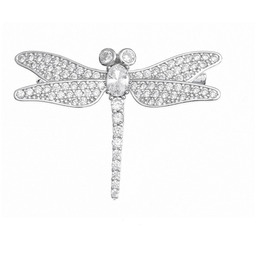 Srebrna broszka 925 Ważka białe cyrkonie PREZENT