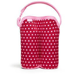 Termoopakowanie butelek podwójne Buddy Baby Mini Dots różowy