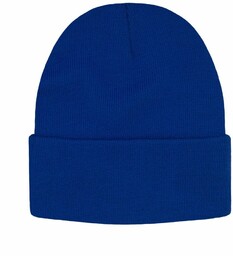 Jednokolorowa Czapka Zimowa Typu Beanie Zimowa - Chabrowa