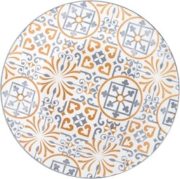 H&H Capri zestaw talerzy do zupy, kamionka, szary/pomarańczowy,