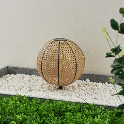 Lampa solarna LED Lindby Lemark, kula ziemska, szpikulec