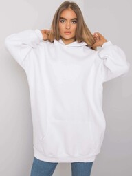 Biała długa bluza kangurka Roselle-L/XL