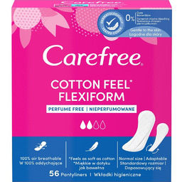 Carefree Cotton Feel Flexiform wkładki higieniczne nieperfumowane 56