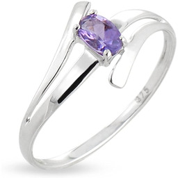 Damski Pierścionek Białe Złoto 375 Ametyst r. 9
