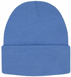 Jednokolorowa Czapka Zimowa Typu Beanie Zimowa - Niebieska