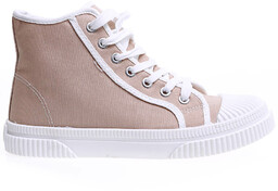 Wysokie sznurowane trampki damskie Khaki