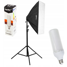 Lampa uniwersalna Led 50x70 statyw Mocna Żarówka 125W