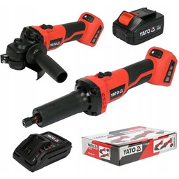 Yato Szlifierka Kątowa Prosta Aku 18V 4Ah Zestaw