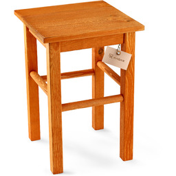 Taboret drewniany Rena 44x30 cm kwadratowy pomarańczowy