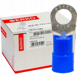 100x Końcówka oczkowa izolowana Koe 16mm M8 Erko