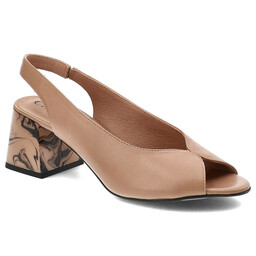 Chebello Beżowe Sandały Stylowe Buty Damskie