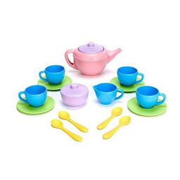 Zestaw do herbaty, różowy czajniczek, Green Toys, zestawy