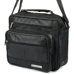 Czarna pojemna SKÓRZANA TORBA męska do pracy Beltimore